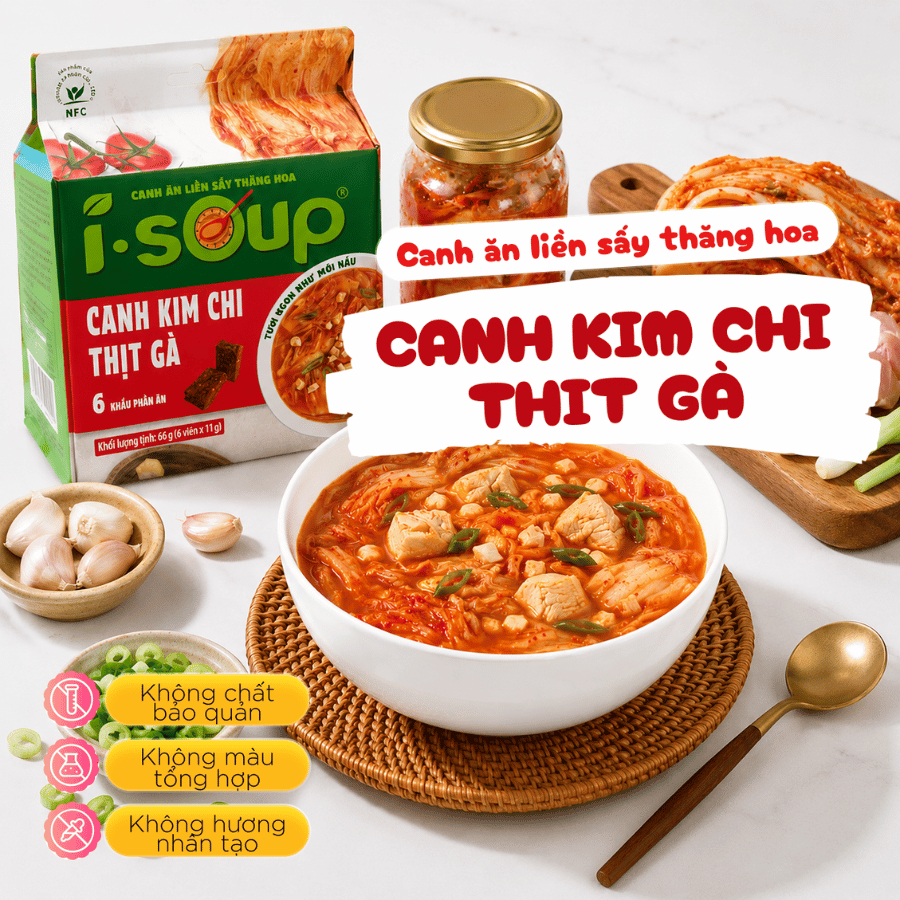 Canh Kim Chi Thịt Gà Ăn Liền I-Soup 66g