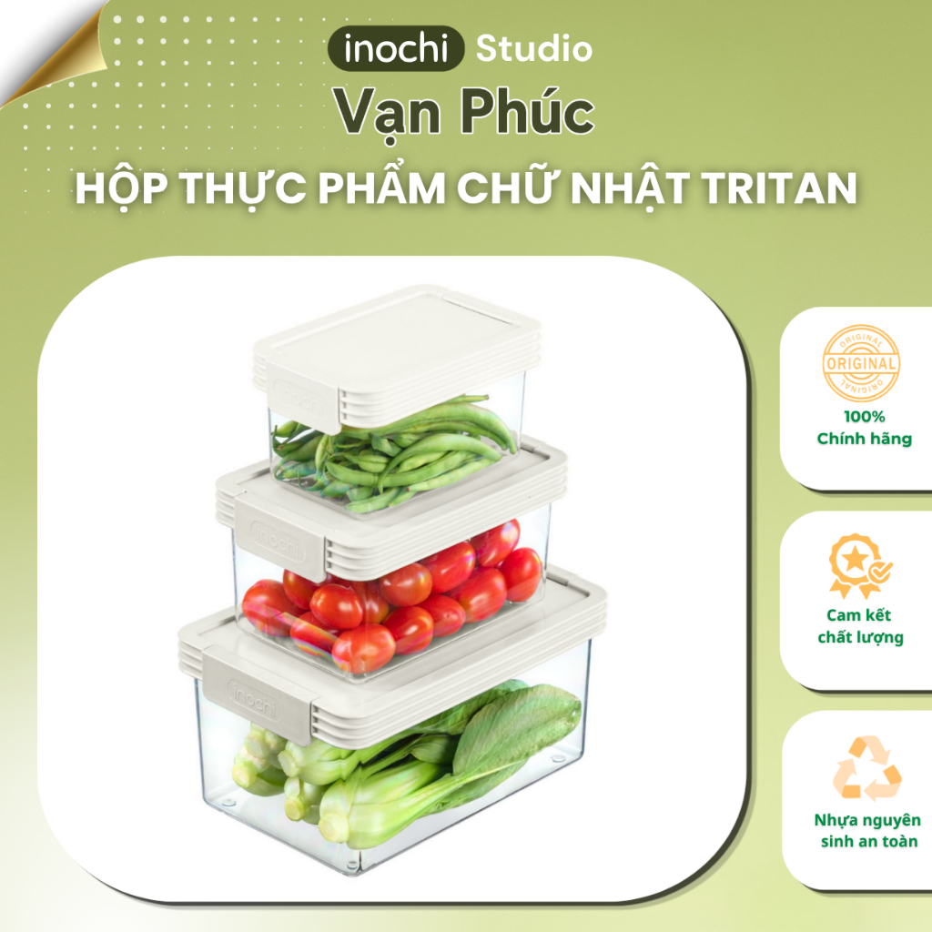 Hộp thực phẩm Tritan chữ nhật Hokkaido 500-1000-2000-3500-5000ml, an toàn sức khỏe
