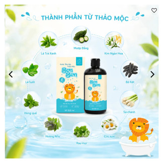 Nước tắm gội thảo dược Bon Bon Home Care hỗ trợ giảm mẩn ngứa, rôm sảy hăm tã cho bé sơ sinh 500ml