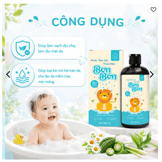 Nước tắm gội thảo dược Bon Bon Home Care hỗ trợ giảm mẩn ngứa, rôm sảy hăm tã cho bé sơ sinh 500ml