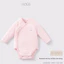 Nous Baby Bodysuit, body chip dài tay, bộ liền cài lệch bé trai bé gái trơn basic chất petit mềm mịn dưới 10.5kg BST T5