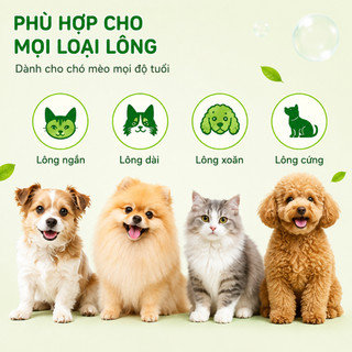 Sữa tắm thú cưng Tushie Treats cao cấp, Dầu gội 2 trong 1 cho chó, mèo khử mùi, mượt lông, lưu hương dài lâu, chai 500ml