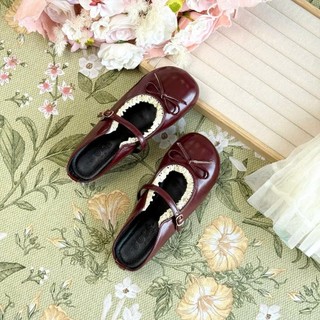 Sục da nữ, sục búp bê nữ phối ren đế bệt trống trơn, chất da lì siêu mềm cho nữ tiểu thư, nàng thơ Haru Shoes M1