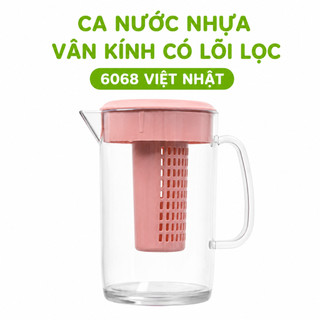 Ca Nước Nhựa Vân Kính Có Lõi Lọc Việt Nhật 6068 GD59 - Bình Đựng Nước Có Lõi Lọc Nhựa SAN PP Cao Cấp