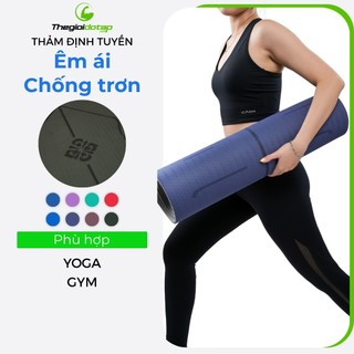Thảm Yoga Tập Gym Định Tuyến 2 Lớp Dày 6mm-10mm ICADO  Thảm Tập  Chống Trơn Trượt thegioidotap
