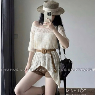 LT - Áo len lưới kèm đai mix kèm áo hai dây, tặng kèm đai áo lưới kiểu 1785