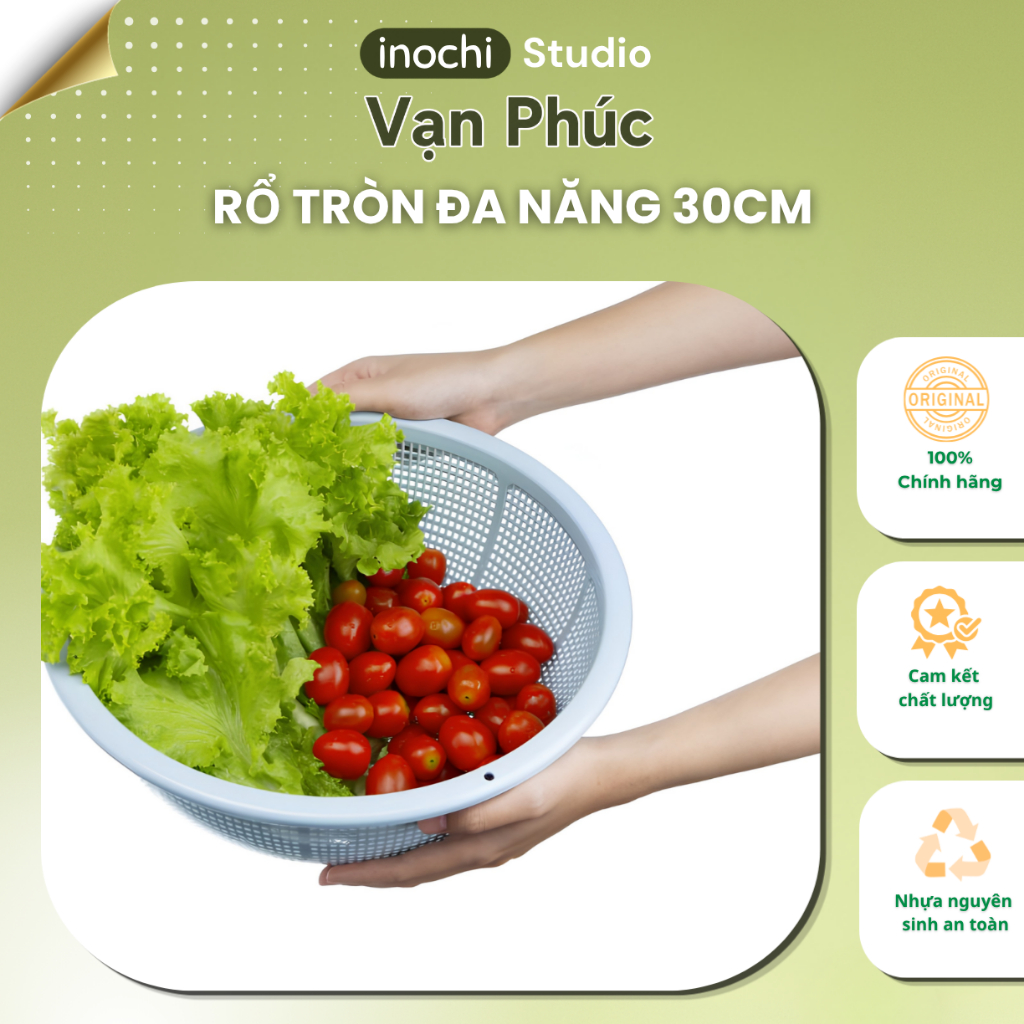 Rổ tròn đa năng không giòn gãy, chịu nhiệt độ cao inochi. GIAO MÀU NGẪU NHIÊN