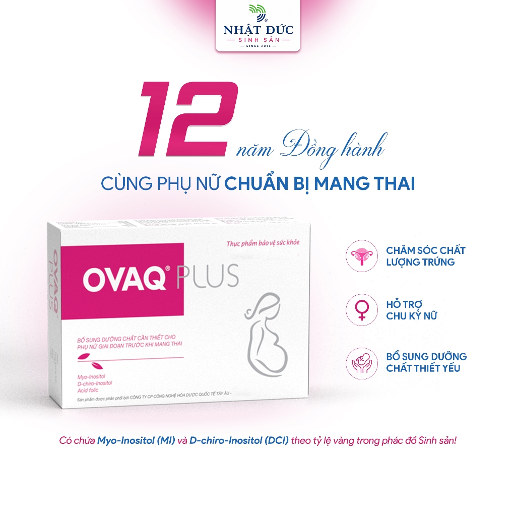 OVAQ Plus Chính Hãng Dưỡng Chất Bổ Trứng Cho Phụ Nữ Chuẩn Bị Mang Thai Chứa Myo-Inositol & D-Chiro Inositol