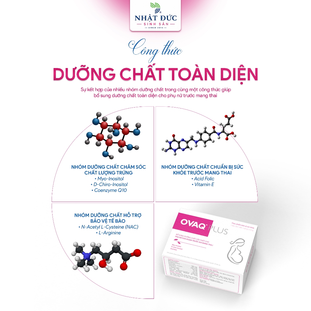 OVAQ Plus Chính Hãng Dưỡng Chất Bổ Trứng Cho Phụ Nữ Chuẩn Bị Mang Thai Chứa Myo-Inositol & D-Chiro Inositol