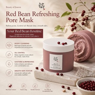 Mặt nạ đất sét đậu đỏ Beauty of Joseon Red Bean Refreshing Pore Mask 140ml tẩy tế bào chết và làm sạch da