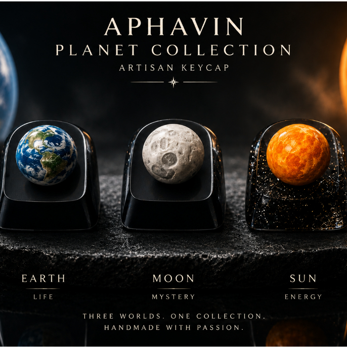 APHAVIN Planet Collection Artisan Resin Keycap 1U DOM | Earth • Moon • Sun | Keycap Resin Thủ Công Cho Cherry MX