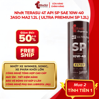 Dầu Nhớt 1,2L Xe Côn Tay Ultra Premium TERASU SP 10W40 Máy Bốc, Giảm Hụt Nhớt, Tiết Kiệm Nhiên Liệu