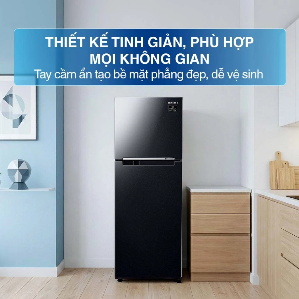 Tủ Lạnh Samsung Ngăn Đông Trên 236L RT22M4032BY/SV - Ngăn Đông Mềm Optimal Fresh Zone, màu Nâu