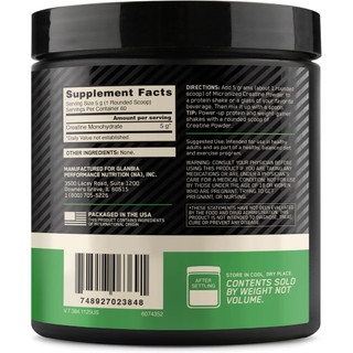 ON Creatine Micro Powder Creatine Monohydrate Hỗ trợ sức mạnh và phục hồi Không mùi 300g