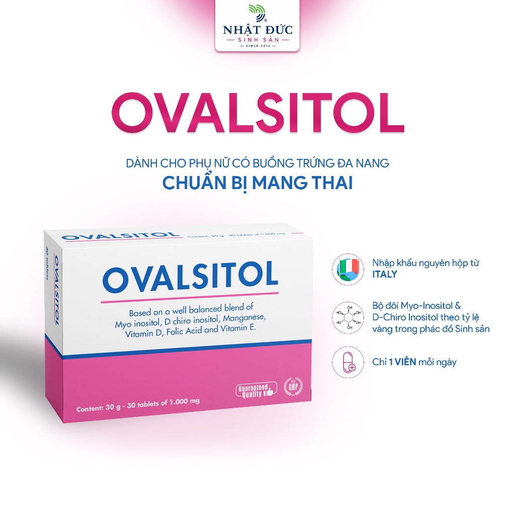 OVALSITOL Chính Hãng Dưỡng Chất Inositol Cho Phụ Nữ Có Buồng Trứng Đa Nang Chuẩn Bị Mang Thai
