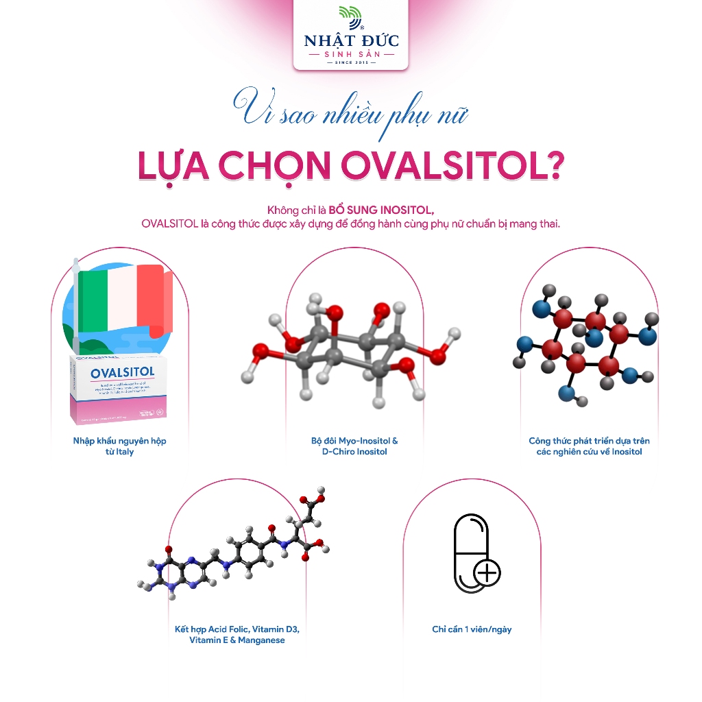 OVALSITOL Chính Hãng Dưỡng Chất Inositol Cho Phụ Nữ Có Buồng Trứng Đa Nang Chuẩn Bị Mang Thai
