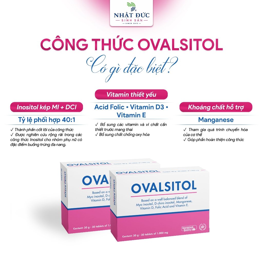 OVALSITOL Chính Hãng Dưỡng Chất Inositol Cho Phụ Nữ Có Buồng Trứng Đa Nang Chuẩn Bị Mang Thai