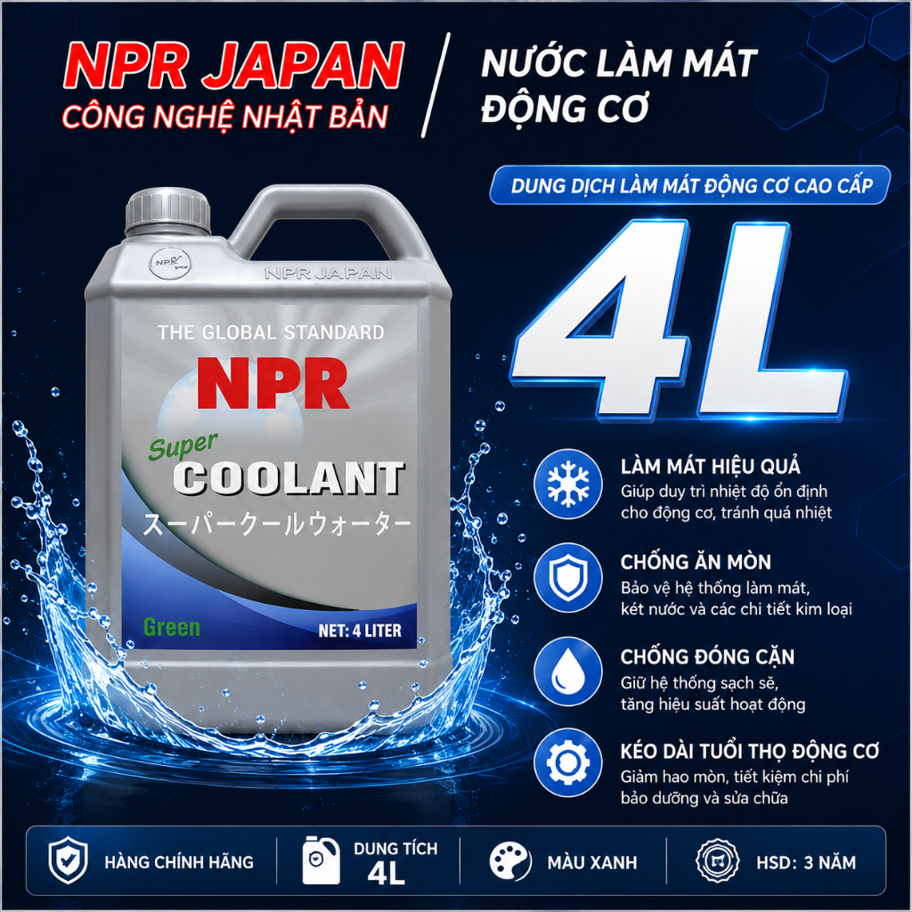 Nước làm mát ô tô - Nước mát động cơ ô tô