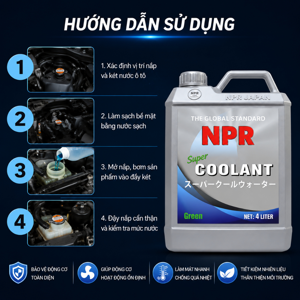 Nước làm mát ô tô - Nước mát động cơ ô tô