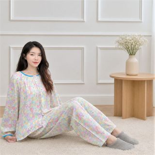 [S5- 2] Đồ Bộ Ngủ Vải Tole Lanh Tay dài quần dài, Tay Raglan, có nút kiểu Pijama