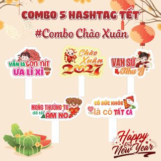 COMBO 5 Hashtag TẾT 2027, Tết Đinh Mùi, Chào Xuân.
