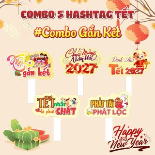 COMBO 5 Hashtag TẾT 2027, Tết Đinh Mùi, Chào Xuân.