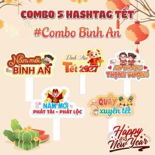 COMBO 5 Hashtag TẾT 2027, Tết Đinh Mùi, Chào Xuân.