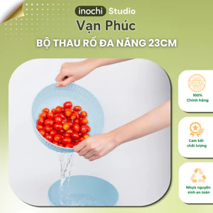 Bộ thau rổ đa năng 23cm Inochi chịu nhiệt độ cao. thau rổ rửa rau, trộn salad