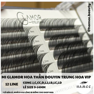 Mi Glamor Hoa Thần Douyin Trung Hoa Vip. Mix size 9-14mm. CHUYÊN DỤNG CHO NỐI MI THIẾT KẾ & MẮT ƯỚT-LÀM TRỤ SẴN