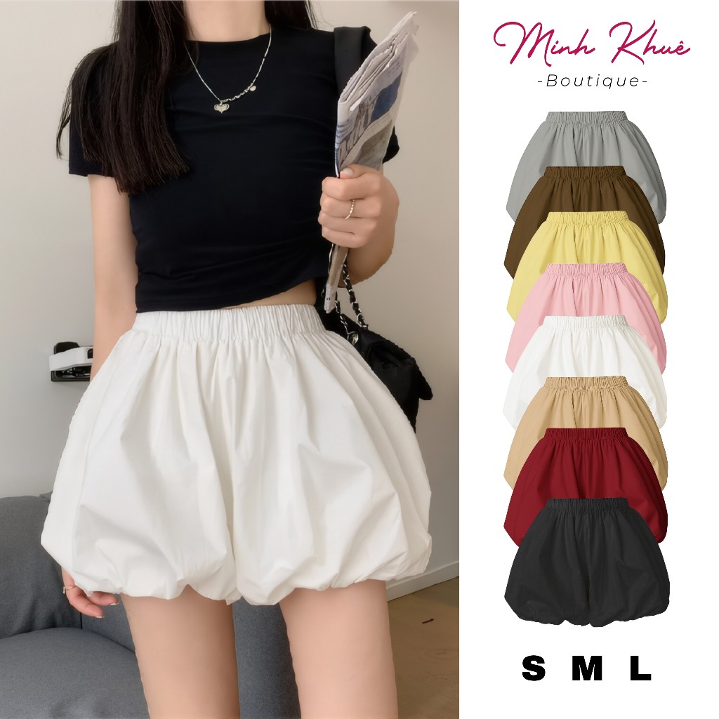 [Mở Bán] Quần Short Bí Ngô Phồng Nữ Thun Kate QU03 Bồng Bềnh, 2 Lớp, Form Xinh Trendy Hàn Quốc Minh Khuê Boutique
