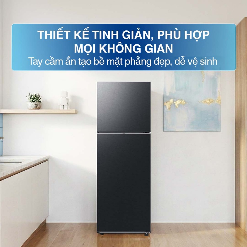 Tủ Lạnh Samsung Ngăn Đông Trên 305L RT31CG5424B1SV - Ngăn Đông Mềm 4 Chế Độ Optimal Fresh+, màu Đen