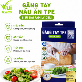 Găng Tay Nấu Ăn TPE Siêu Dai Family Deli An Toàn GD60 - Găng Tay TPE Dùng Một Lần Co Giãn Tốt
