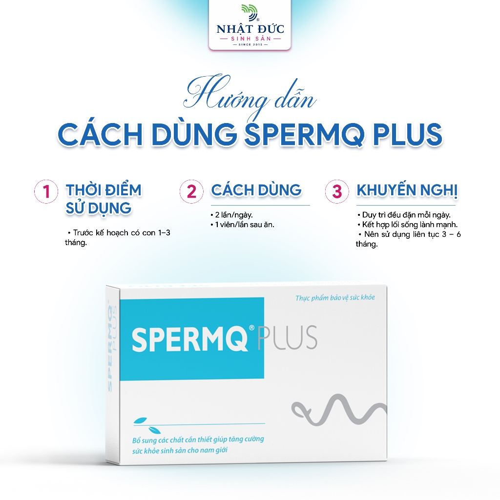 SPERMQ PLUS Chính Hãng Dưỡng Chất Cho Nam Giới Chuẩn Bị Có Con L Carnitine Coenzyme Q10 Lycopene
