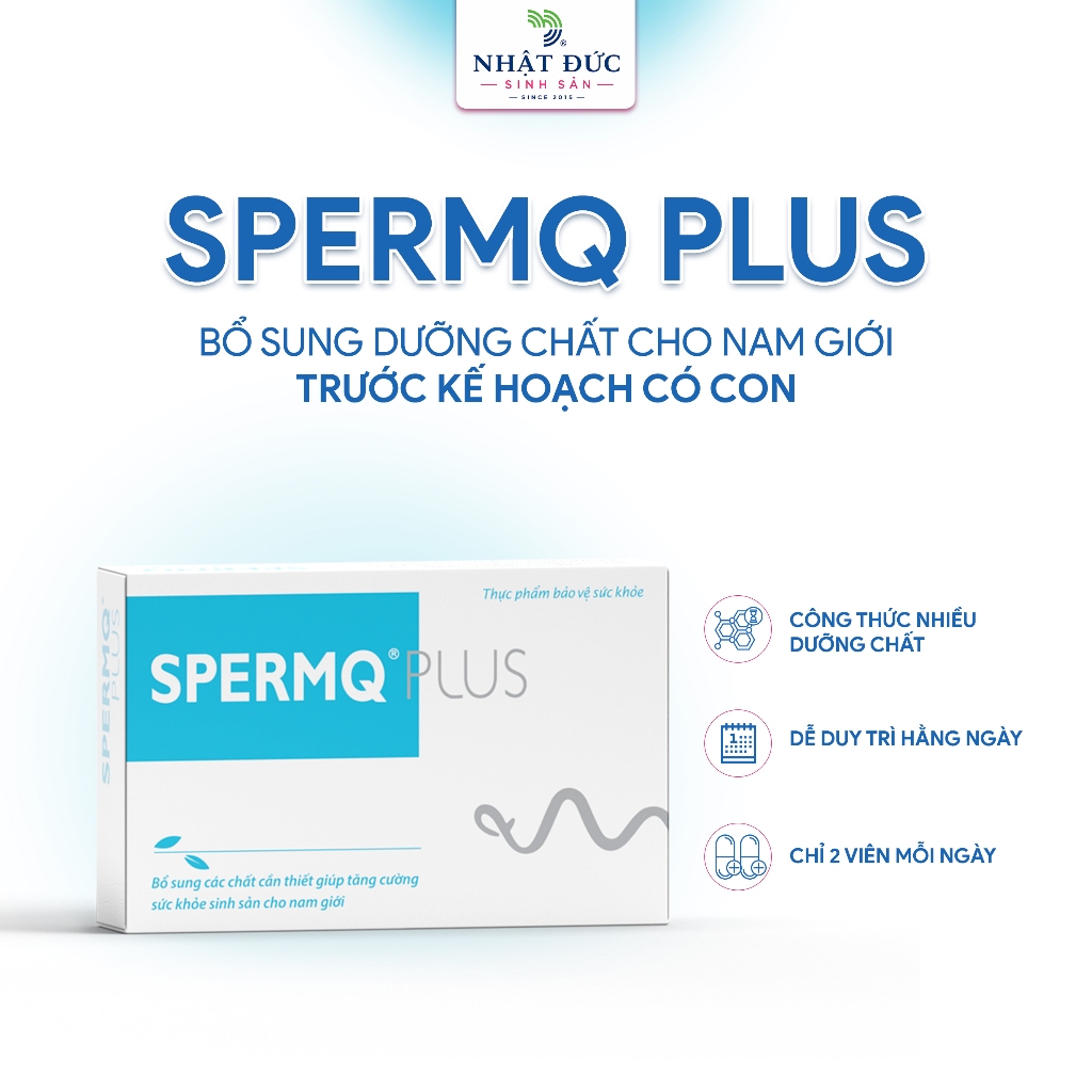 SPERMQ PLUS Chính Hãng Dưỡng Chất Cho Nam Giới Chuẩn Bị Có Con L Carnitine Coenzyme Q10 Lycopene