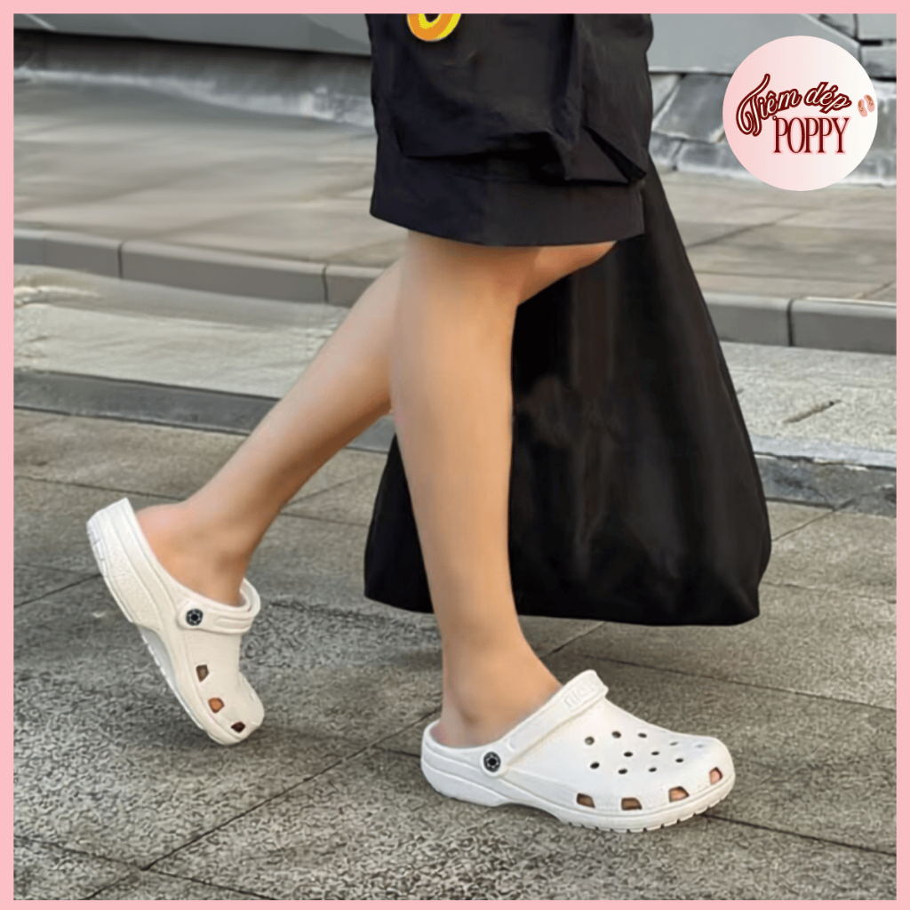 Giày Sục Nam Nữ Classic Đế 3cm, Sục Quai Hậu Thời Trang Đúc Nguyên Khối Nhẹ Êm Chống Trơn Trượt