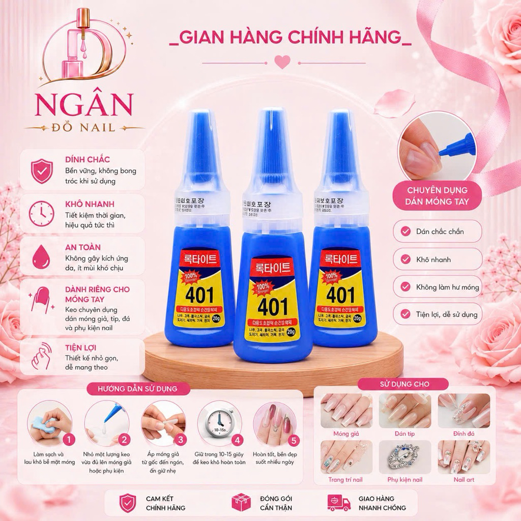 Keo 401 dán móng - đính đá , hàng chuẩn hãng- có tem chống hàng giả . 20G | BigBuy360 - bigbuy360.vn