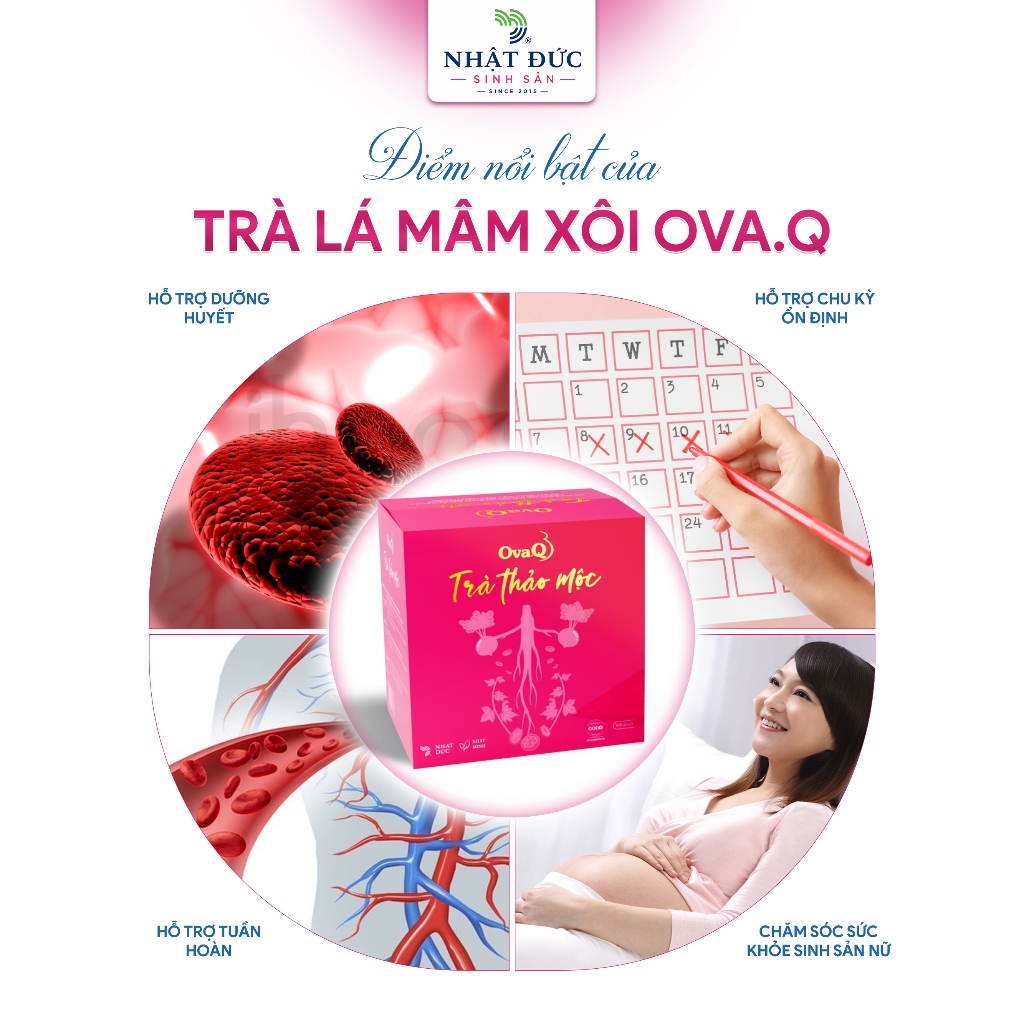 Trà Thảo Mộc OVAQ Chính Hãng Dưỡng Huyết Hỗ Trợ Chu Kỳ Nữ Chăm Sóc Sức Khỏe Sinh Sản
