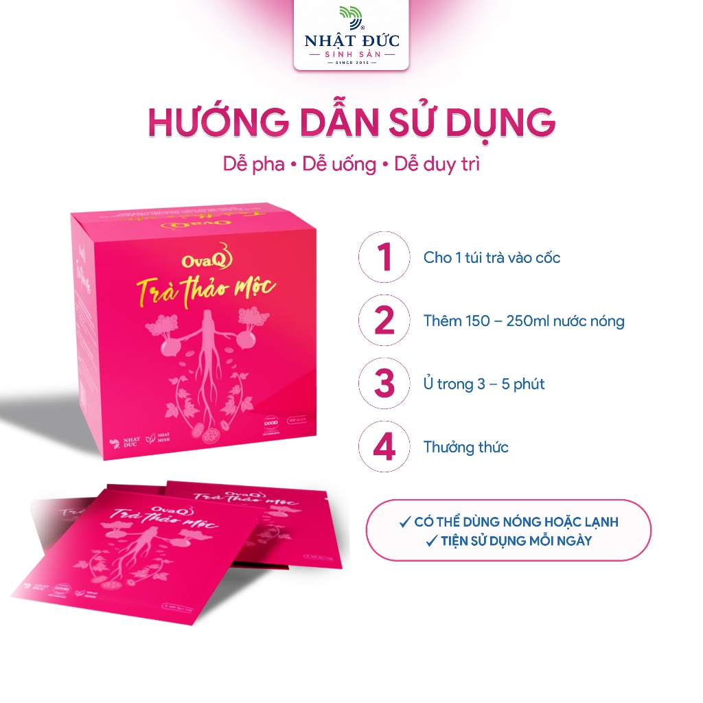 Trà Thảo Mộc OVAQ Chính Hãng Dưỡng Huyết Hỗ Trợ Chu Kỳ Nữ Chăm Sóc Sức Khỏe Sinh Sản