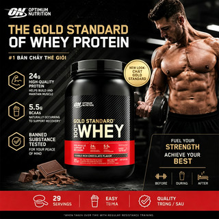 Whey ON 2LBS Socola 100% Chính Hãng Bổ Sung Đạm Tăng Cơ Chất Lượng Cao