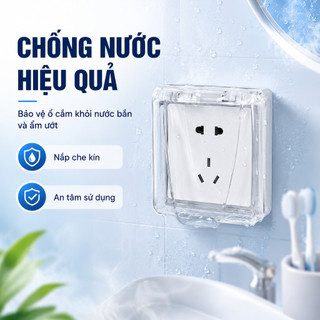 Hộp Chống Nước Ổ Cắm Công Tắc Chuẩn 86, Nắp Bật 90°, Chống Bụi Chống Ẩm, Bảo Vệ Ổ Cắm Nhà Tắm Nhà Bếp Ban Công