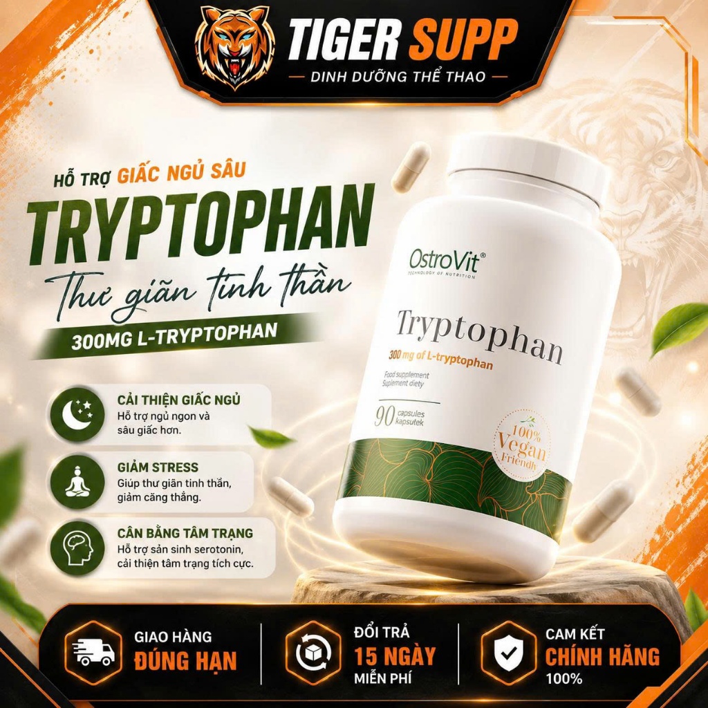 OstroVit Tryptophan 90 Viên Bổ Sung Amino Acid Dạng Viên