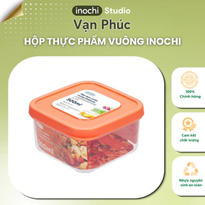 Hộp thực phẩm vuông inochi, k chứa chất BPA, sử dụng đựng đồ ăn tủ lạnh,lò vi sóng