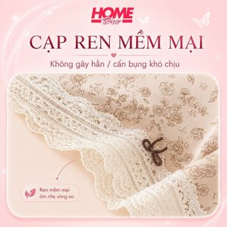Quần lót nữ dáng boxer cotton cao cấp co giãn đáy lót dài che chắn thoải mái họa tiết cổ điển L5918