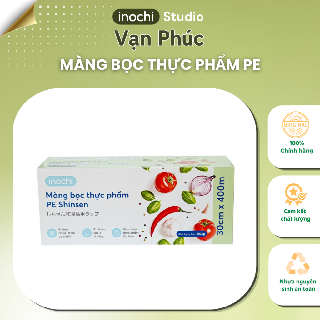 Màng bọc thực phẩm PE Shinsen inochi, kèm dao cắt tiện lợi, tiêu chuẩn xuất khẩu