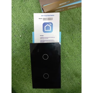 Công Tắc Wifi Tuya Smart Cảm Ứng 2 Gang màu đen