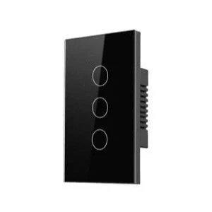 Công Tắc Wifi Tuya Smart Cảm Ứng 3 Nút Hình Chữ Nhật 3 Gang màu đen