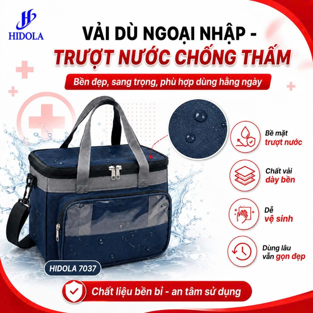 Túi Giao Hàng Giữ Nhiệt HIDOLA 7037 15L - Túi Giữ Nhiệt Đựng Thực Phẩm Túi Giao Đồ Ăn Chuyên Dụng Cho Shipper