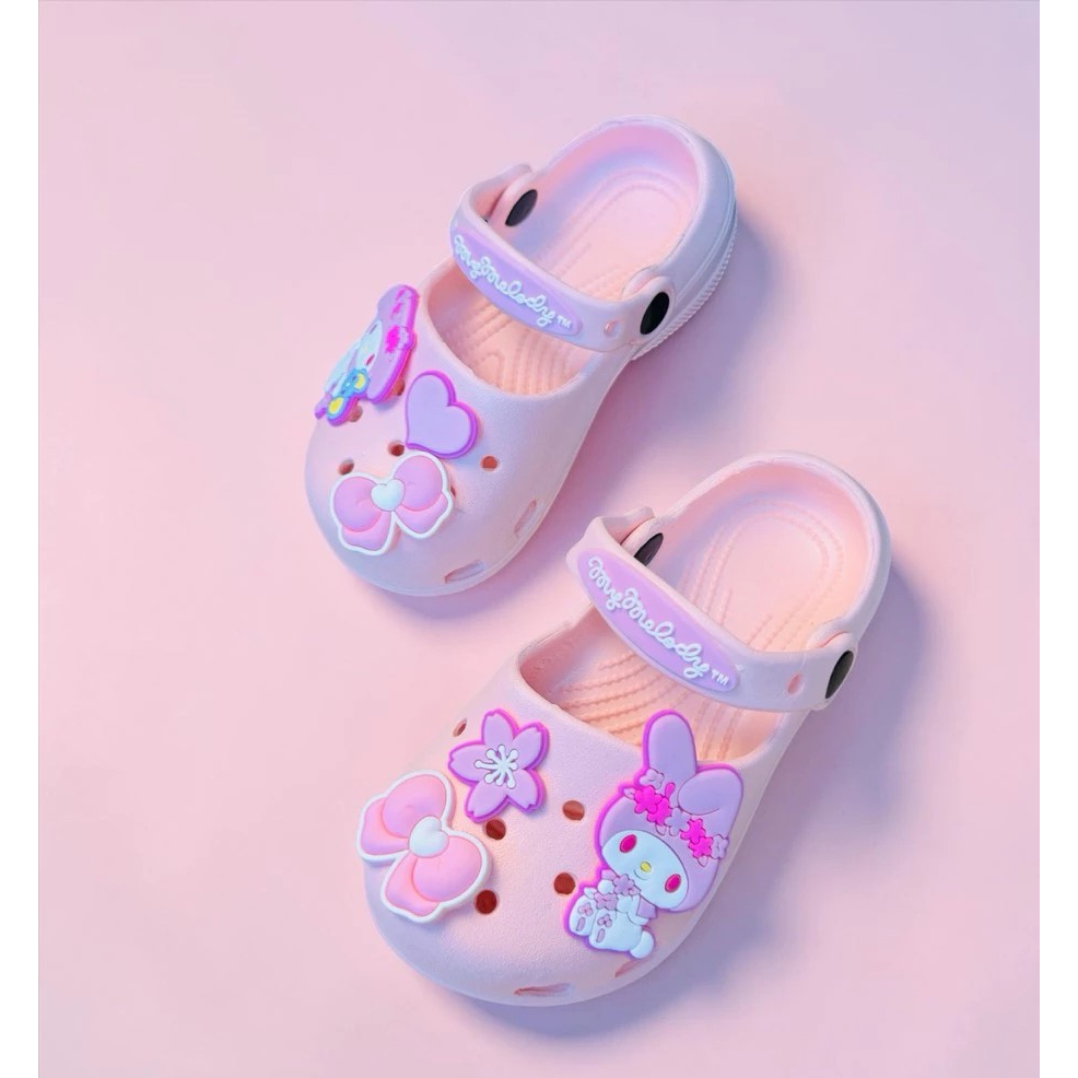 Dép Sục Hello Kitty Bé Gái Mềm Quai Hậu Chống Trượt Đi Học Đi Chơi thời trang hoạt hình