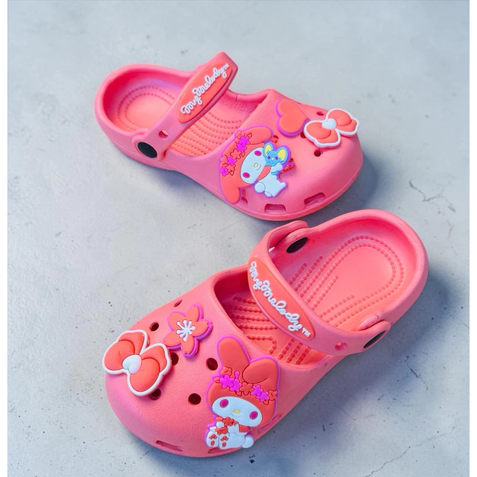 Dép Sục Hello Kitty Bé Gái Mềm Quai Hậu Chống Trượt Đi Học Đi Chơi thời trang hoạt hình