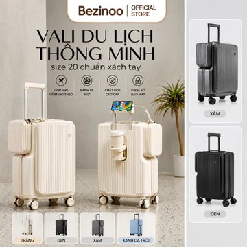 Vali du lịch trẻ trung xách tay, vali thông minh có ngăn chứa đồ tiện lợi, vali du lịch có thể mở rộng